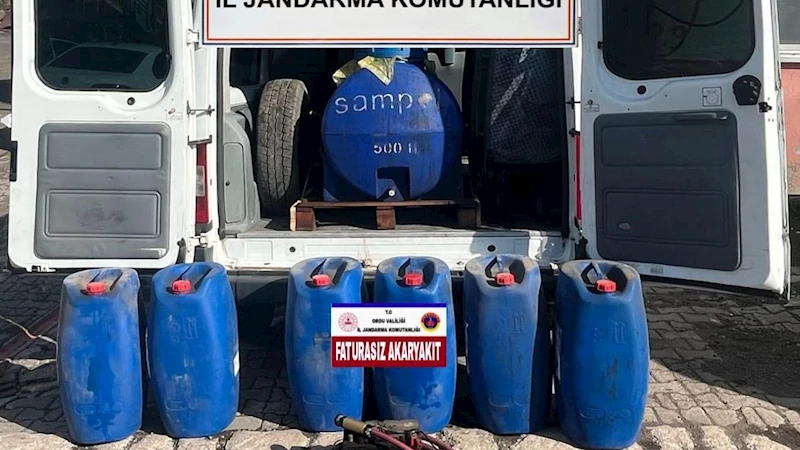 Ordu’da faturasız akaryakıt operasyonu: 250 litre kaçak yakıtla suçüstü yakalandı