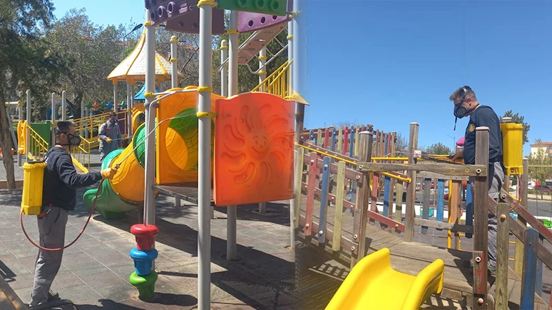 Kırıkkale’de parklar dezenfekte ediliyor