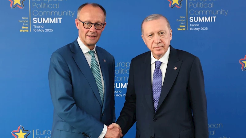 Cumhurbaşkanı Erdoğan, Almanya Başbakanı Merz ile Tiran