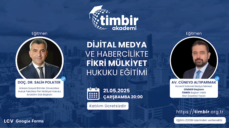 TİMBİR Akademi’den medya dünyasına ücretsiz hukuk eğitimi: Kayıtlar başladı!