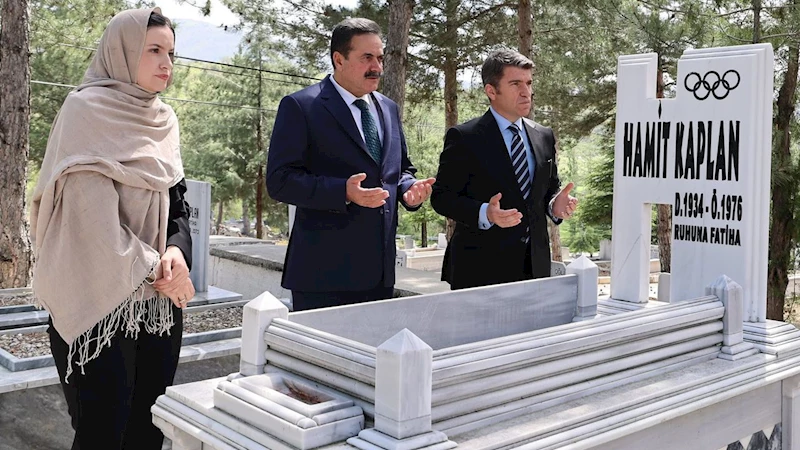 Amasya protokolünden Milli güreşçi Hamit Kaplan’a vefa ziyareti