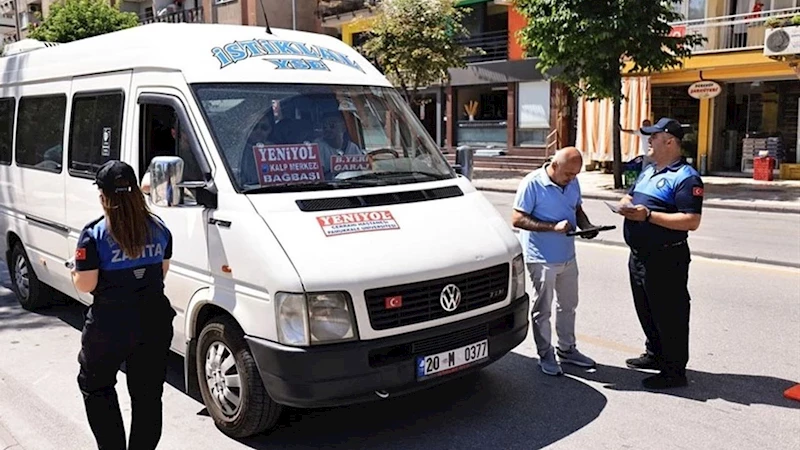 Denizli Büyükşehir’den şehir içi minibüs ve taksi denetimi
