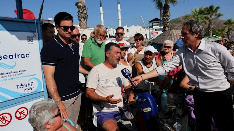 Turgutreis halk plajına özel gereksinimli bireyler için raylı sistem